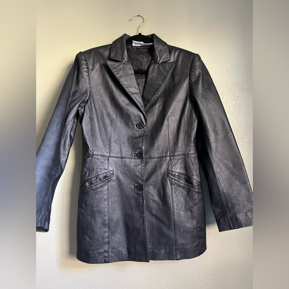 Styleworks Black Leather Coat